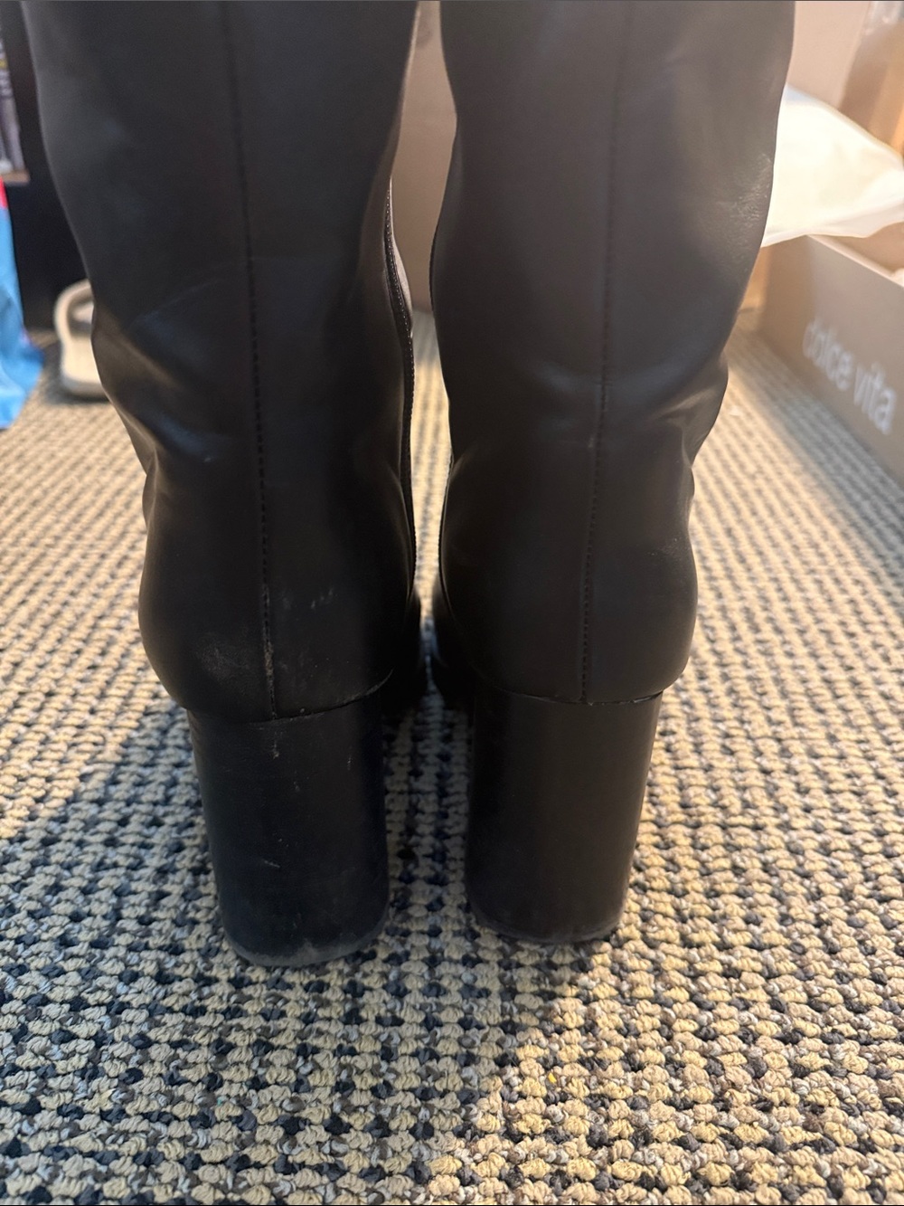 Dolce Vita Black Knee-High Leather Boots - Picture 5 of 5